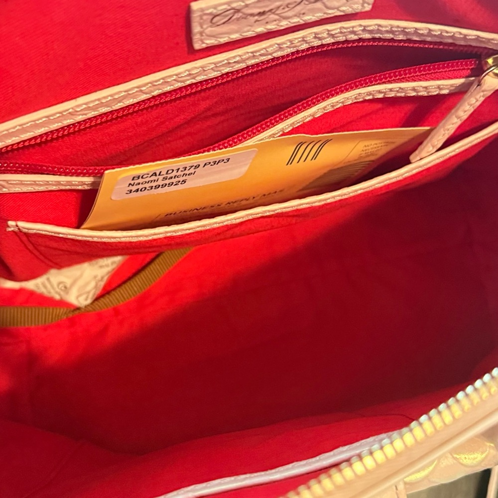Dooney & Bourke Pink Textured Leather Satchel - Picture 6 of 7